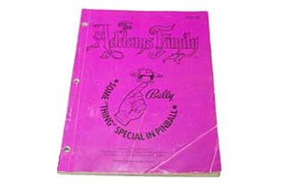 Addams Family Operation Manual - Used