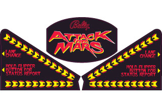 Attack From Mars Williams Pinball Apron Decal Set Gen Replacements Mr Pinball 